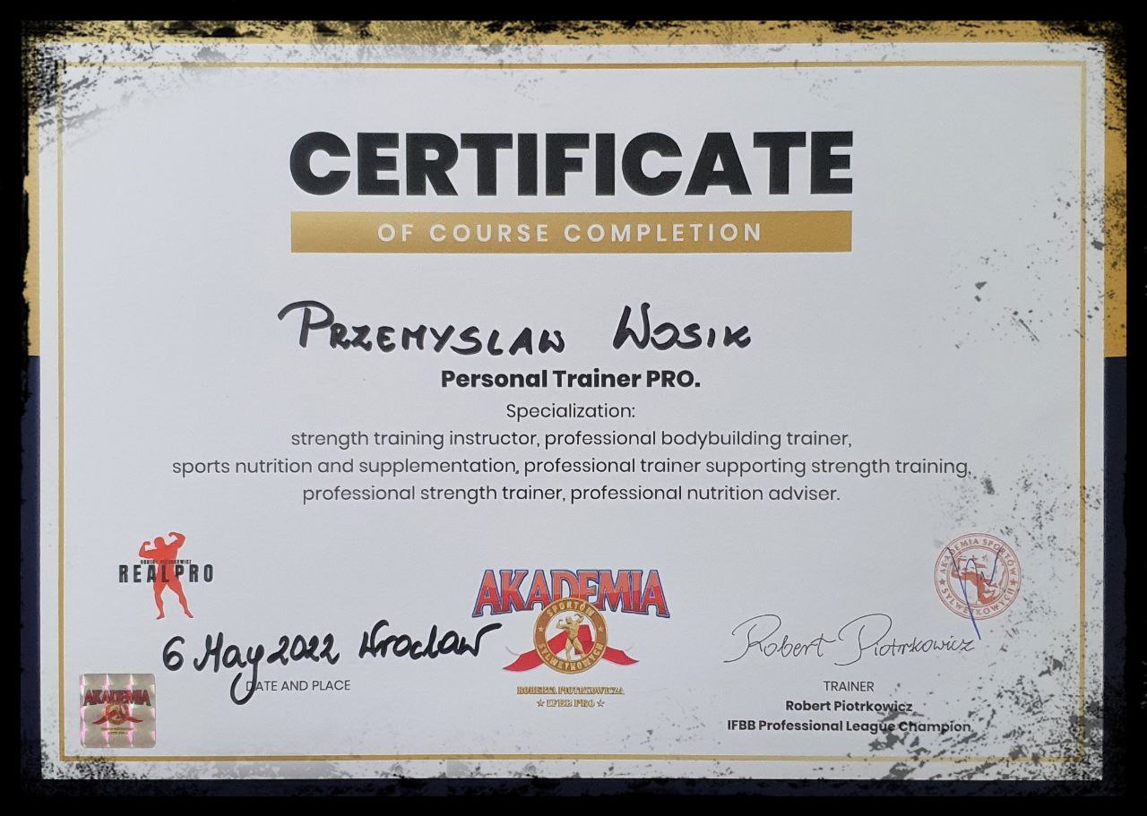 Certyfikat Personal Trainer PRO